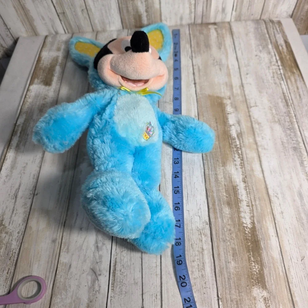 Disney Store Mickey Mouse Blue Easter Bunny Costume Plush 18 Inch Posable Ears